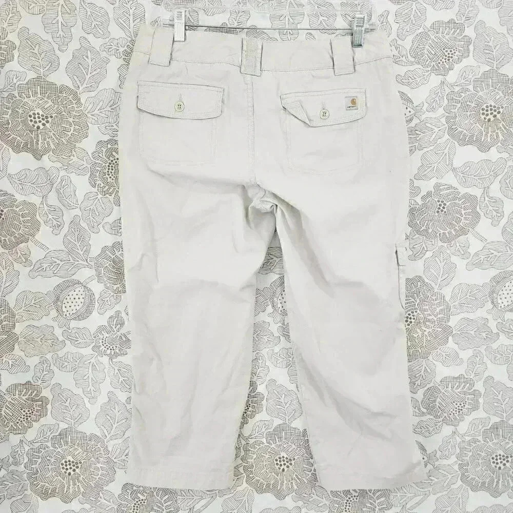Carhartt Women's Capris Beige Cargo Size 10  8910 - Picture 2 of 7